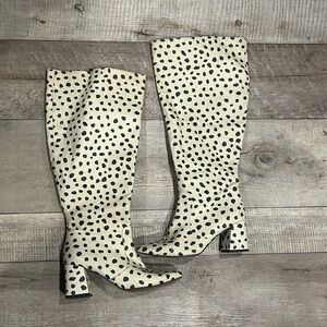 Stylish Polka Dot Knee-High Boots